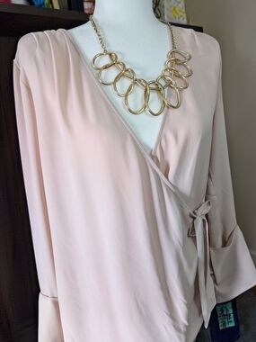 Trouvé Soft Blush Wrap Tunic with Side Tie